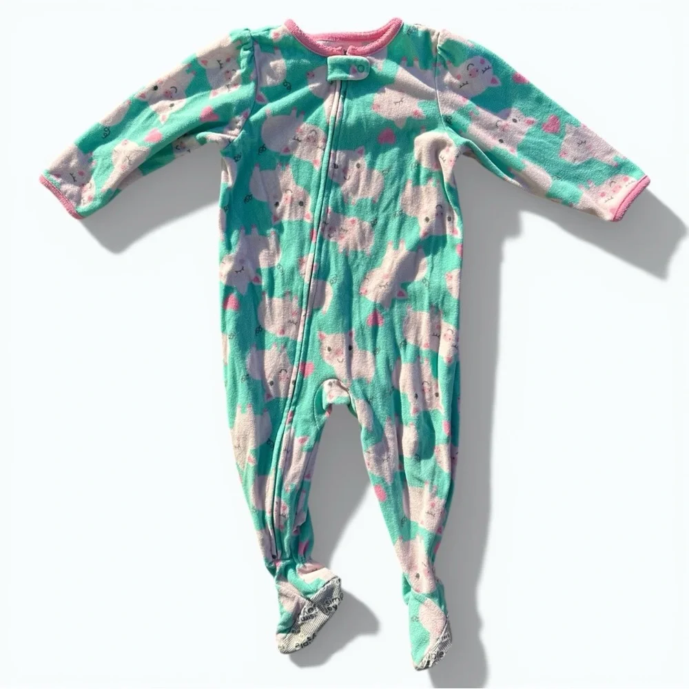 Carter’s Baby Fleece Animal Print Pajama Set Size 18M Cozy Sleepwear